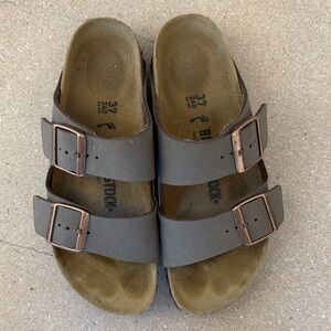 Birkenstock Taupe Double Buckle Sandals